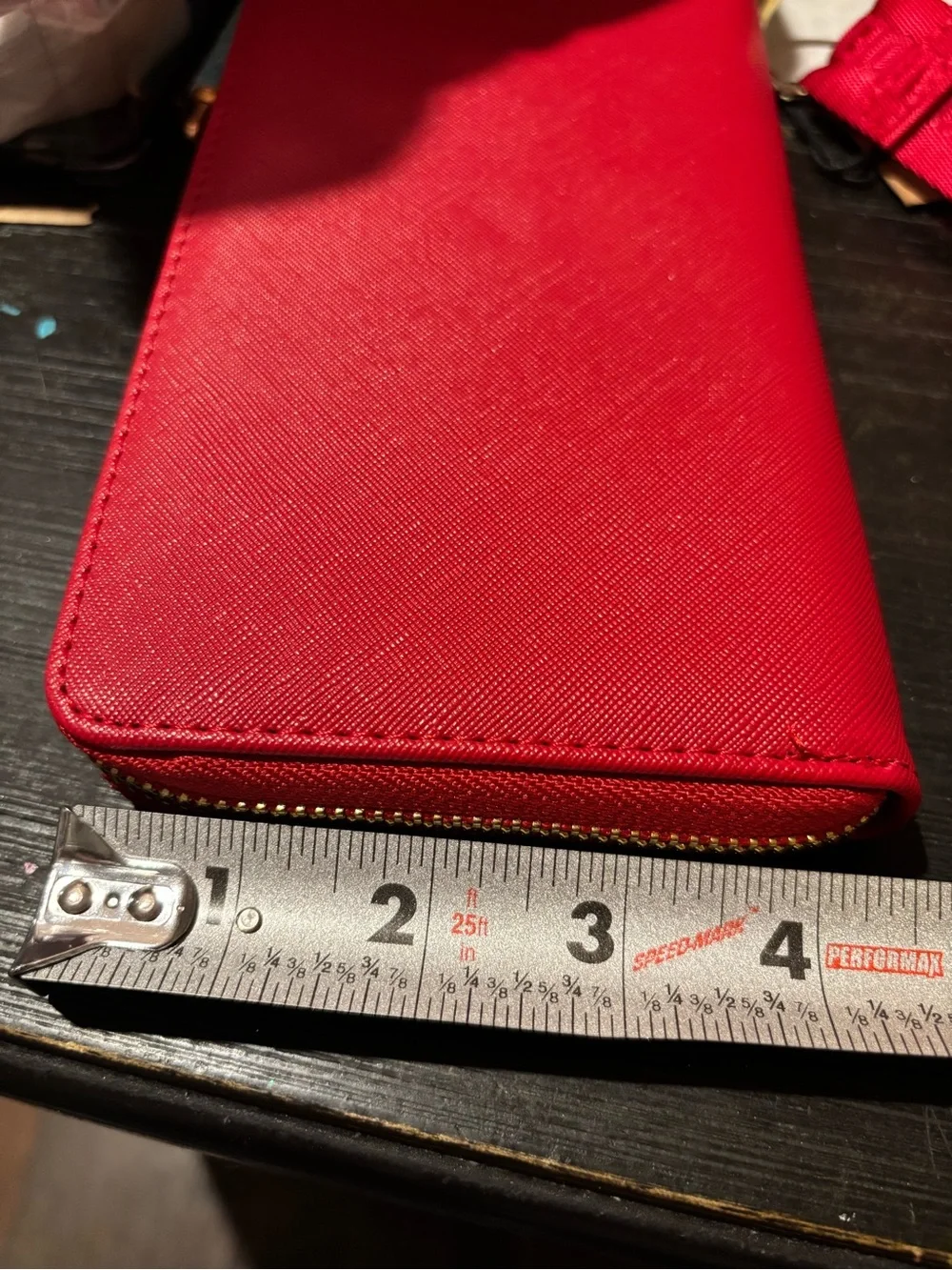 Steve Madden Red Zip Around Wallet with Wrist Strap